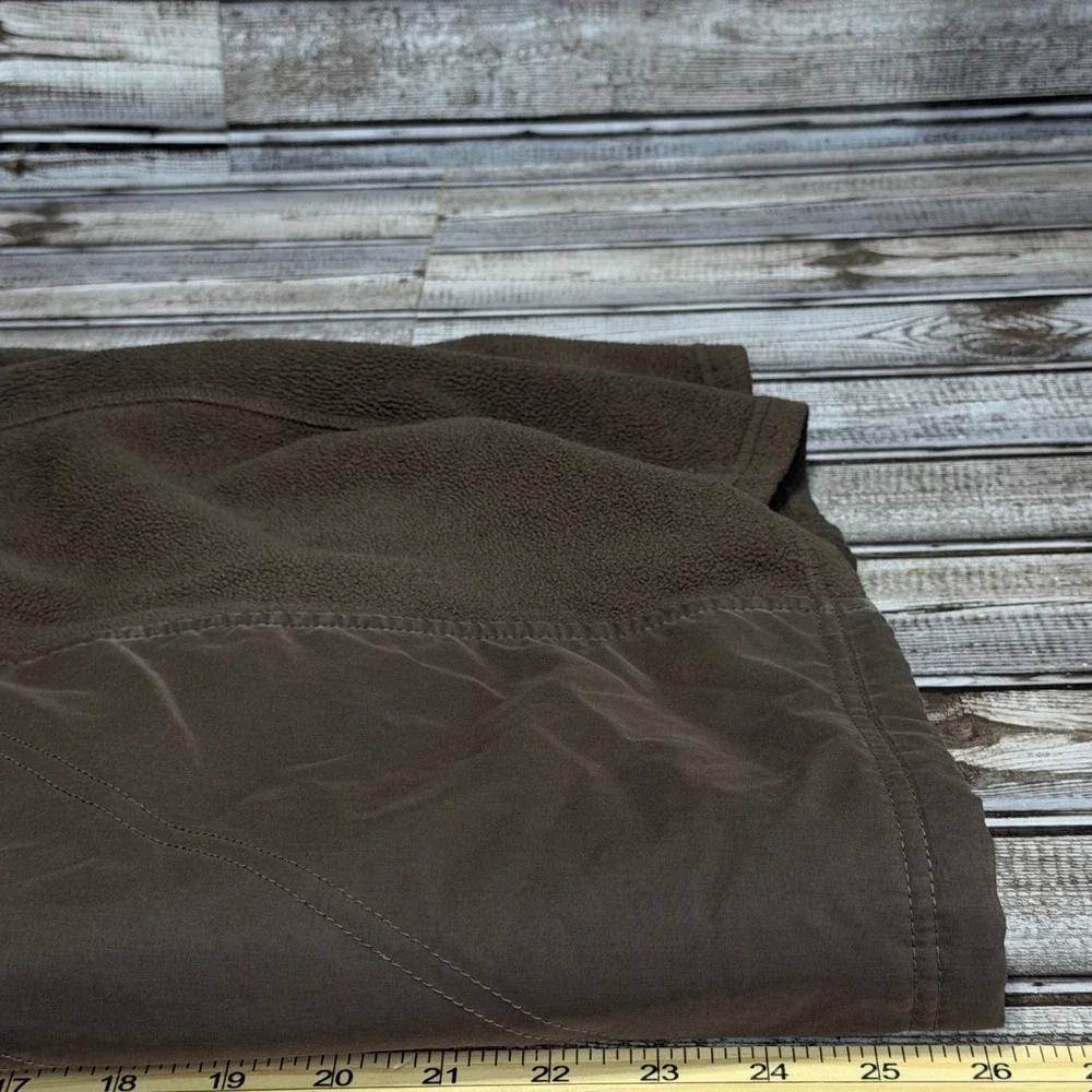 Columbia Vest Mens 2XL Brown Quilted Fleece Mixed Media Full Zip Mock Neck